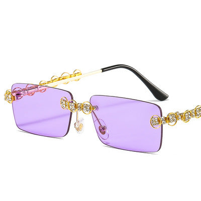 Women's designer sunglasses with sparkling frame and rectangular lenses Stornfield