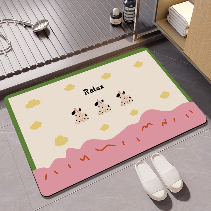 Floral Design Cotton Bath Mat Stornfield