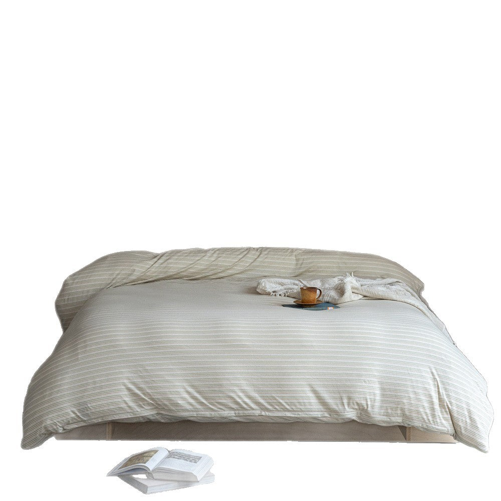 Striped Cotton-Linen Sateen Duvet Cover and Pillowcase Set