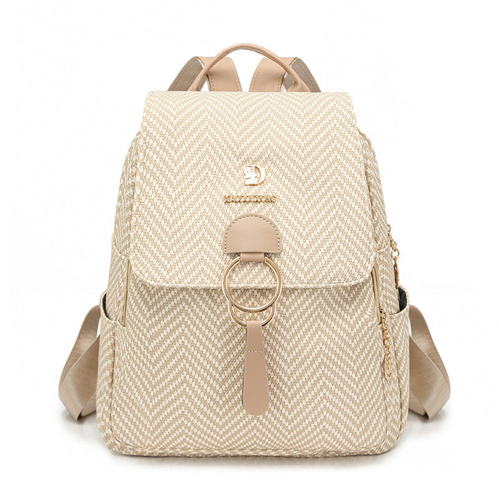 Multi-Compartment Herringbone Fashion Backpack Stornfield