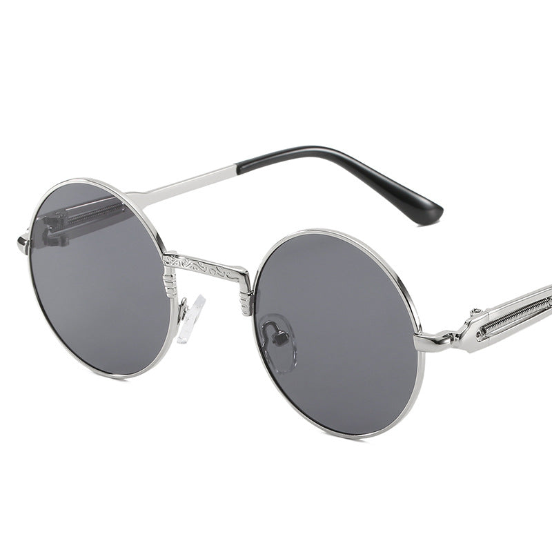 Women's round fashionable sunglasses with fine metal frame Stornfield
