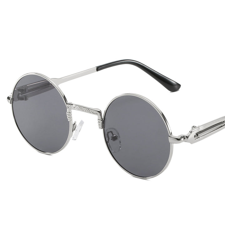 Women's round fashionable sunglasses with fine metal frame Stornfield
