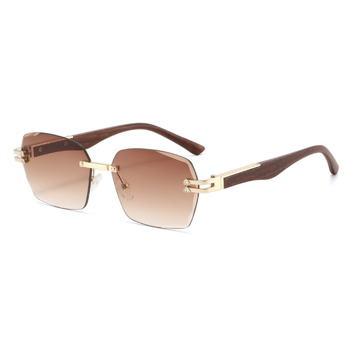 Men's Elegant Square Sunglasses with Wooden Temples Stornfield