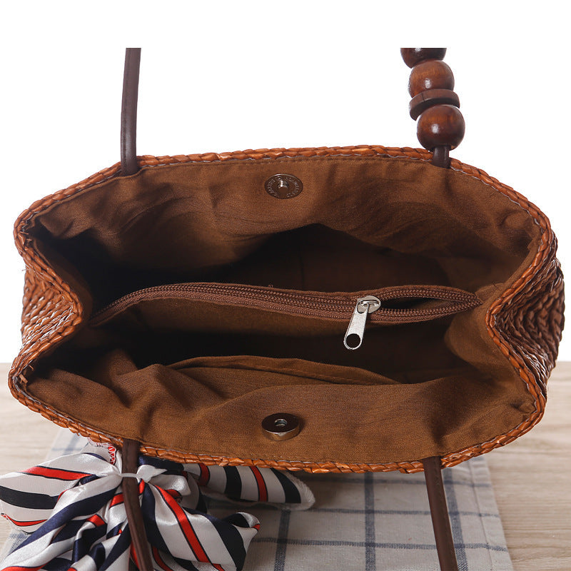 Braided handbag with stylish striped scarf Stornfield