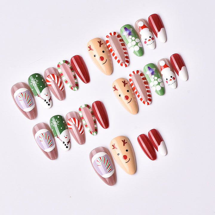 Festive Holiday-Themed Press-On Nail Art Set Stornfield 1790636733