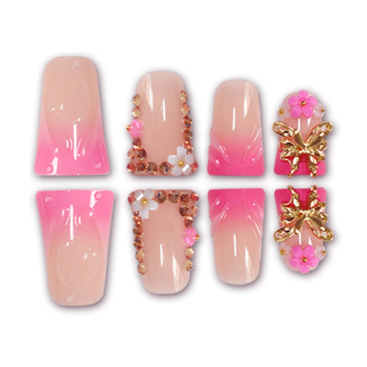 Glamorous Floral Press-On Nail Extensions Stornfield