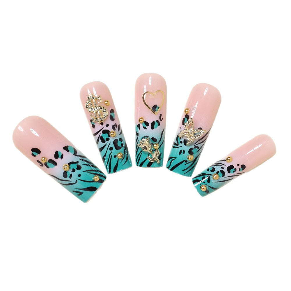 Stylish Bling Leopard Print Press-On Nail Tips Stornfield