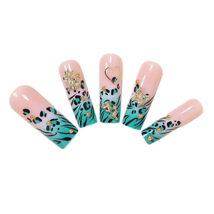 Stylish Bling Leopard Print Press-On Nail Tips Stornfield