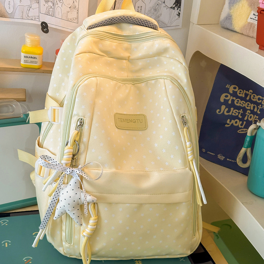 Star-Patterned Multi-Pocket Backpack Stornfield