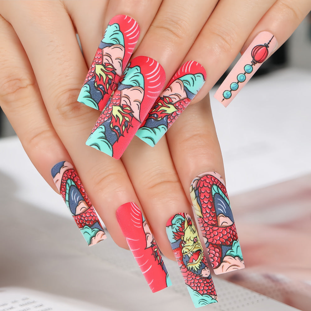 Creative artificial nails in Asian dragon design Stornfield