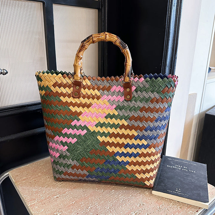 Woven Leather Tote Bag