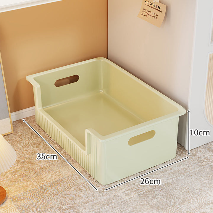Low-Profile Underbed Storage Drawer with Cutout Handles and Open-Front Access