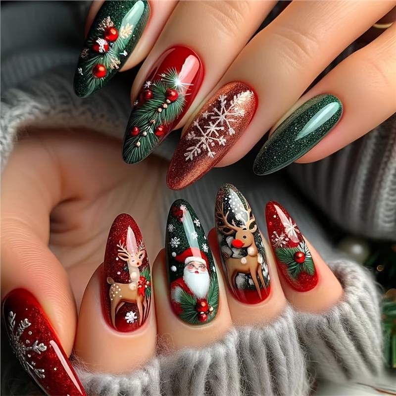 Holiday Themed Decorative Nail Art Stornfield