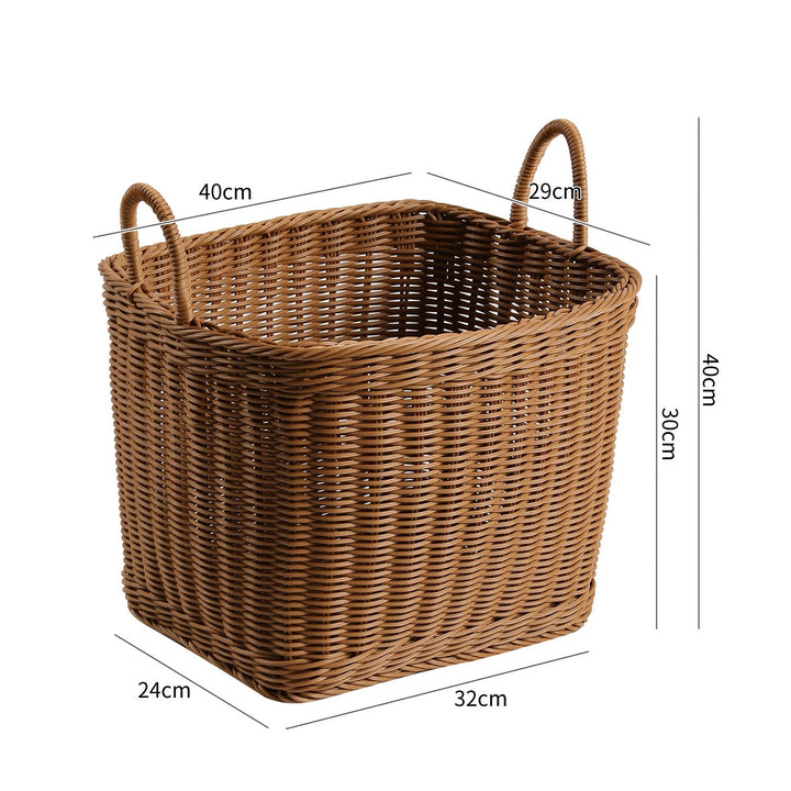 Versatile Handwoven Storage Basket with Ergonomic Handles Stornfield