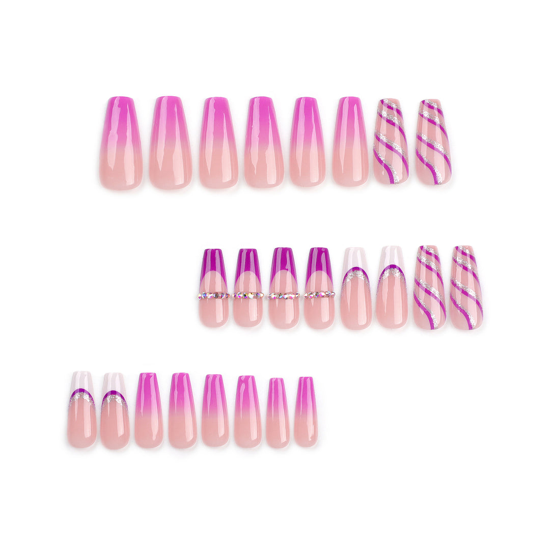 Artistic Nail Extensions with Glitter and Gradient Stornfield