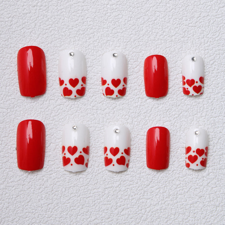 Romantic Heart-Inspired Press-On Nails Stornfield