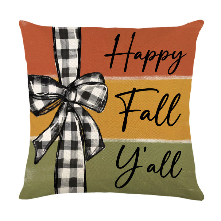 Decorative Autumn Basket Pumpkin Sunflower Square Pillow Cover with Hidden Zipper