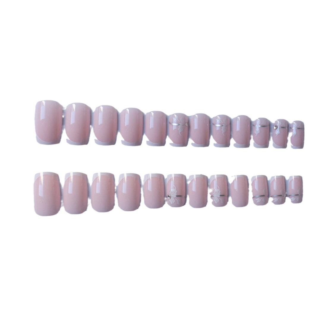 Elegant French Tip Floral Nail Art Kit