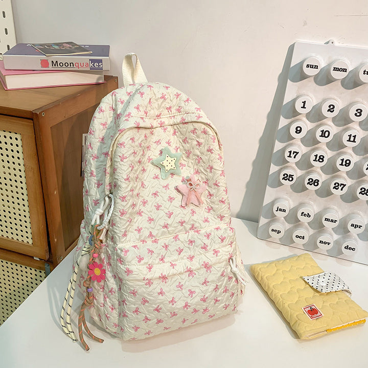 Quilted Floral Patterned Backpack Stornfield
