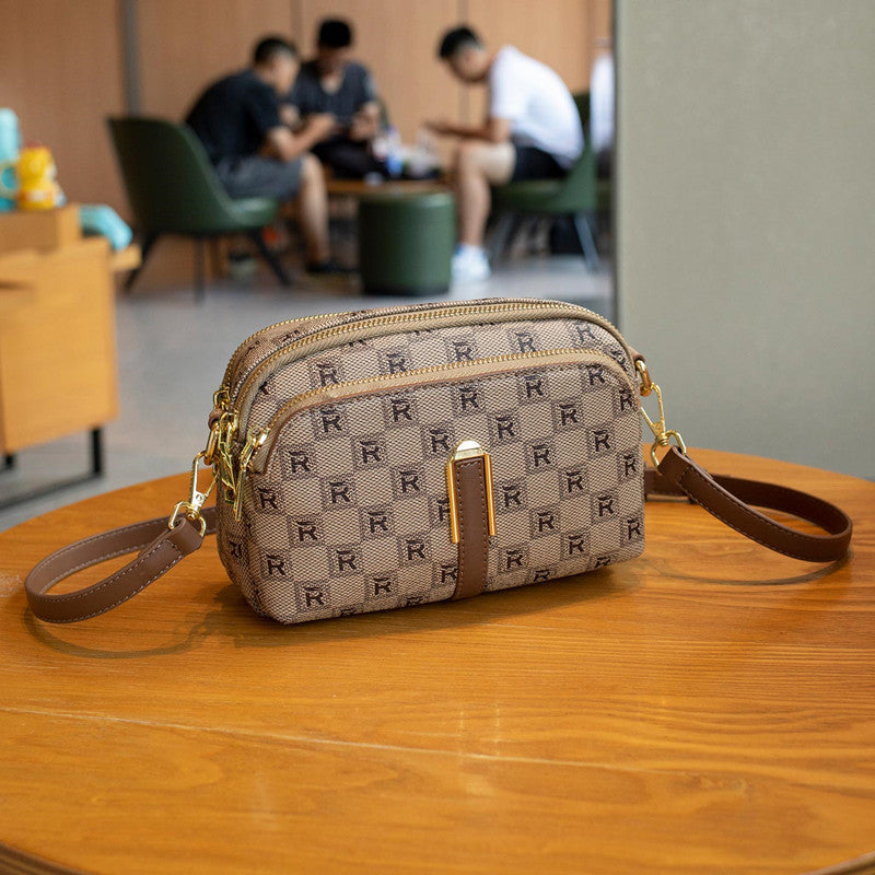 Stylish Double Zipper Crossbody Bag