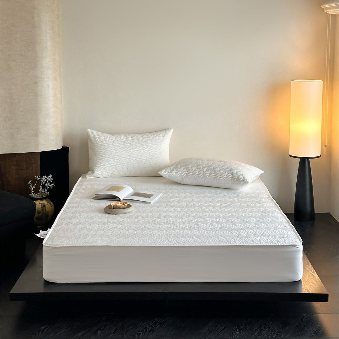 Quilted Breathable Microfiber Fitted Mattress Topper with Non-Slip Skirt