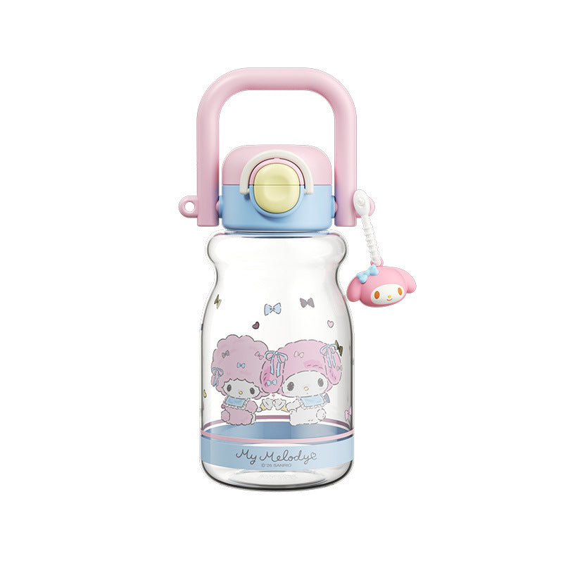 Women's water bottle with high-quality silicone carrying handle and playful character design Stornfield