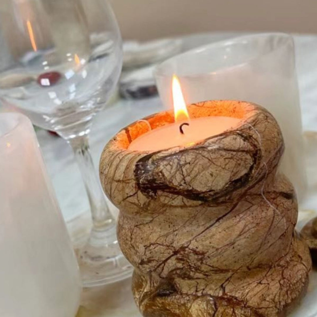 Artistic Stone Candle Holder
