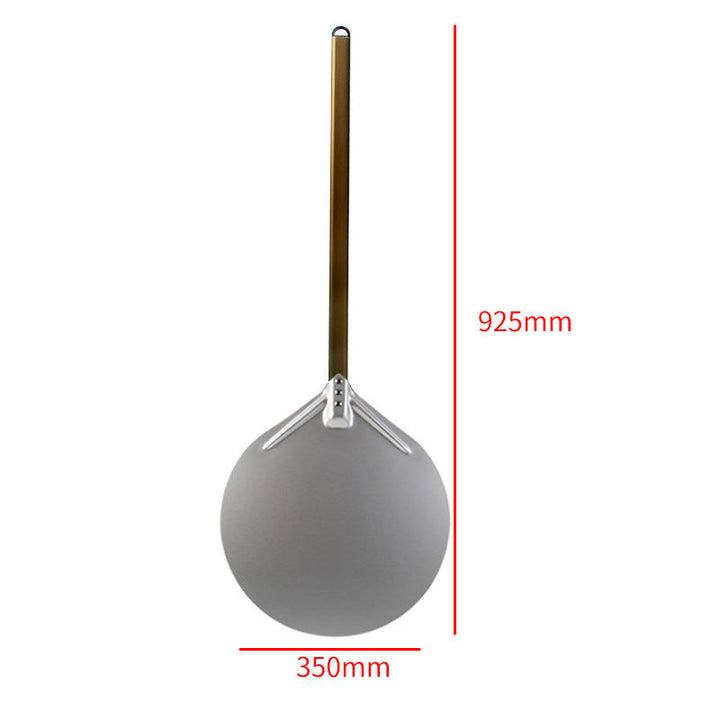 long wooden handled round aluminum pizza peel with reinforced neck Stornfield