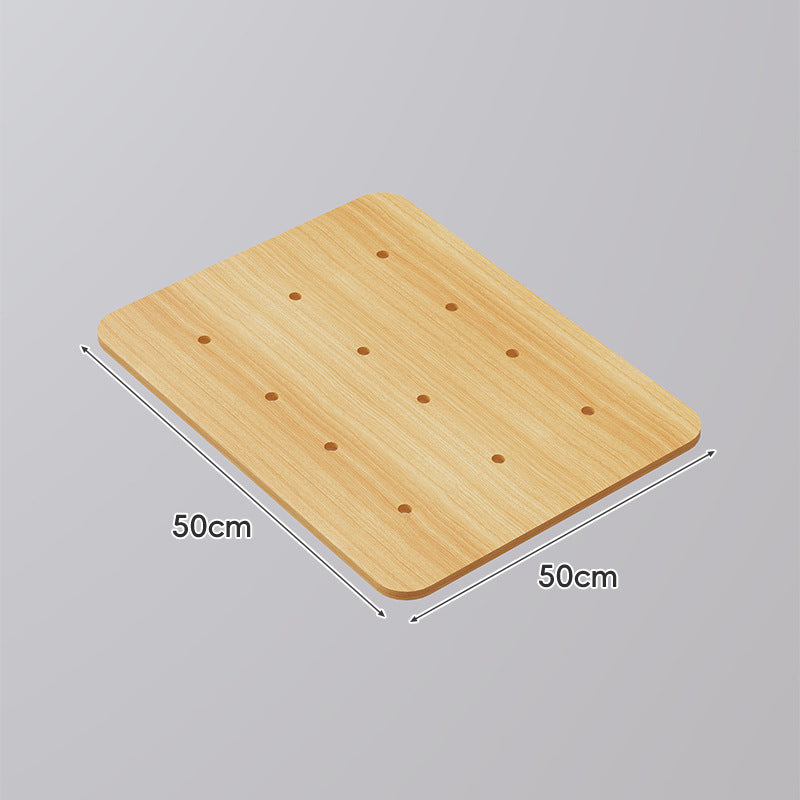 Large Perforated Bamboo Shelf Panel with Ventilated Slatted Design