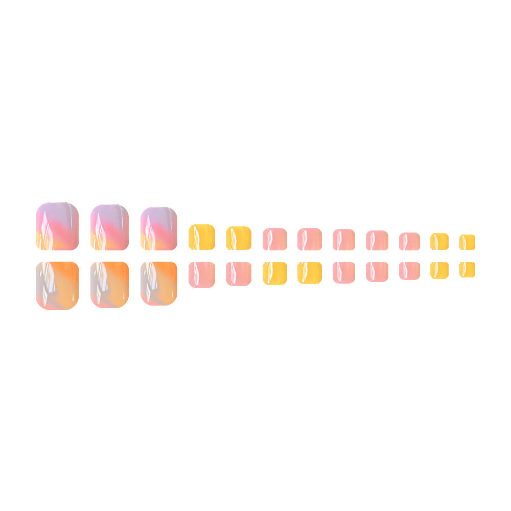 Nail art set with colorful gradient and elegant designs Stornfield
