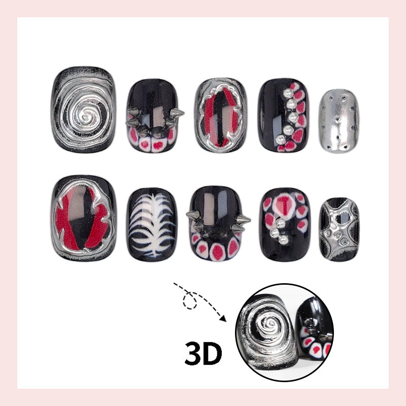 Artificial nail set with creative patterns and glamorous details Stornfield