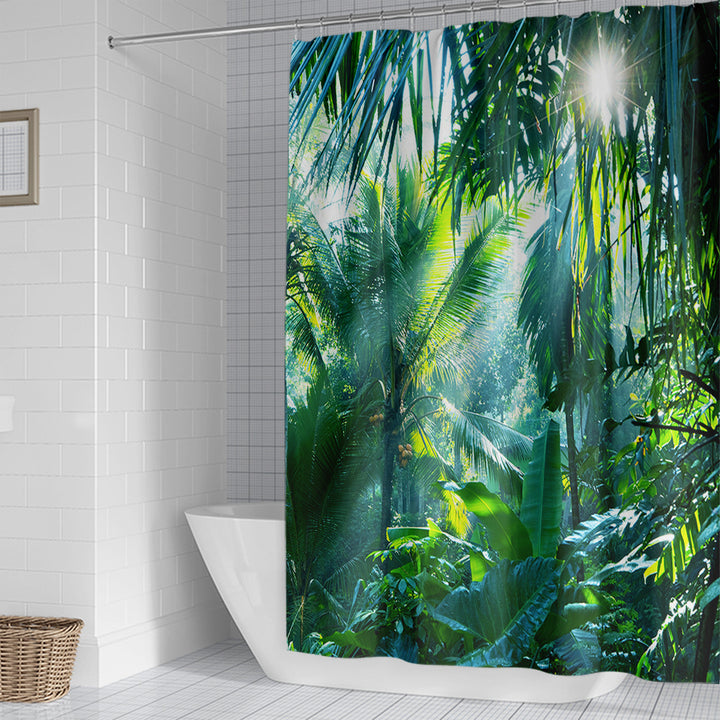 Tropical Jungle Print Shower Curtain Stornfield