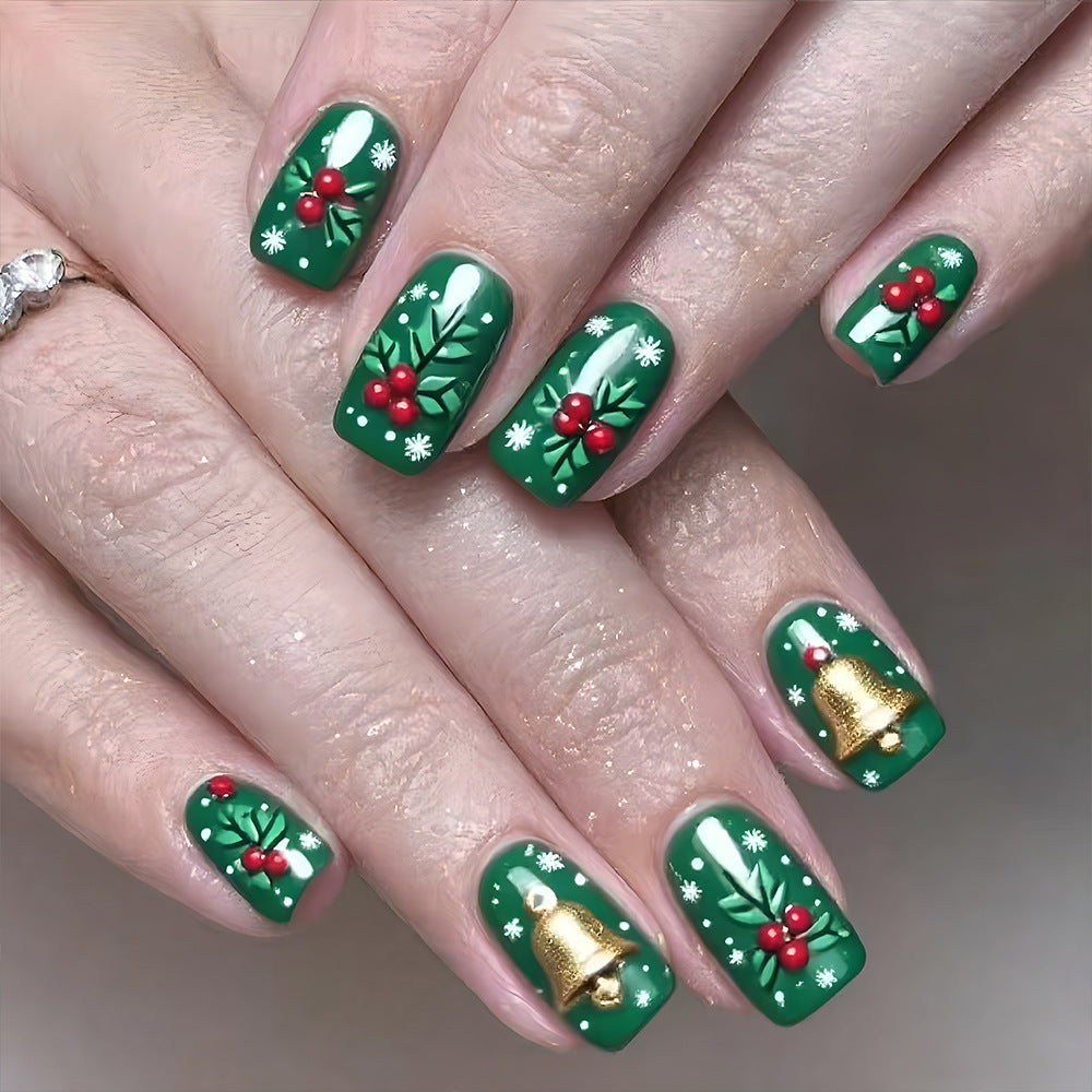 Festive Holiday-Themed Press-On Nail Art Stornfield 1787543135