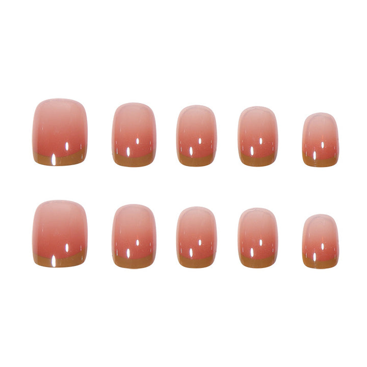 Elegant French Tip Press-On Nails with Pearlescent Finish Stornfield