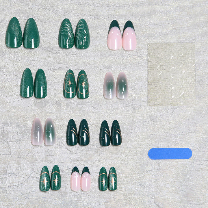 Acrylic nail set with elegant shine and 3D design accents Stornfield
