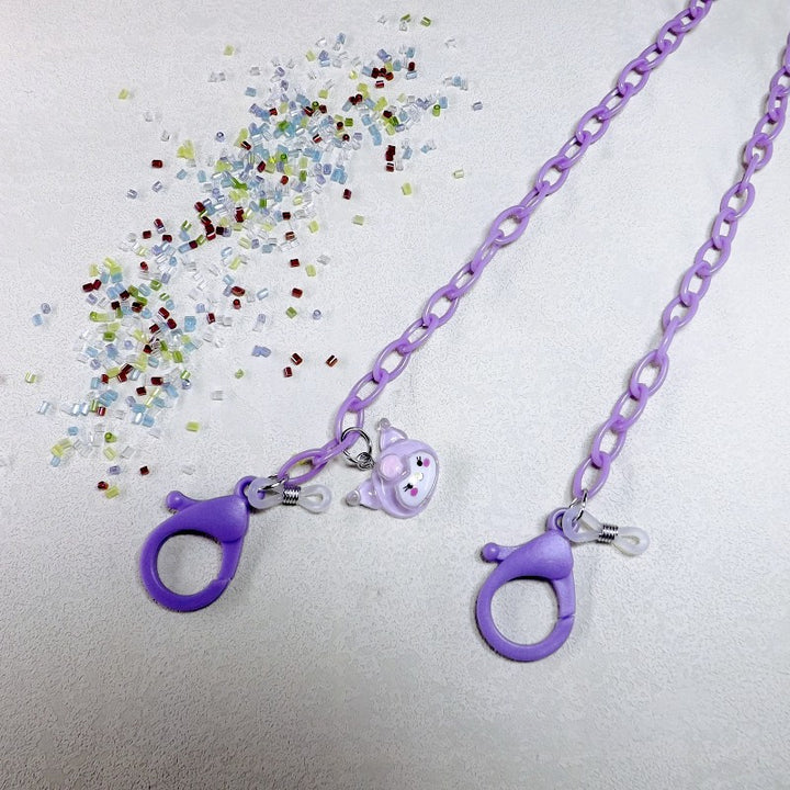 Playful glasses holder chain made of transparent material Stornfield