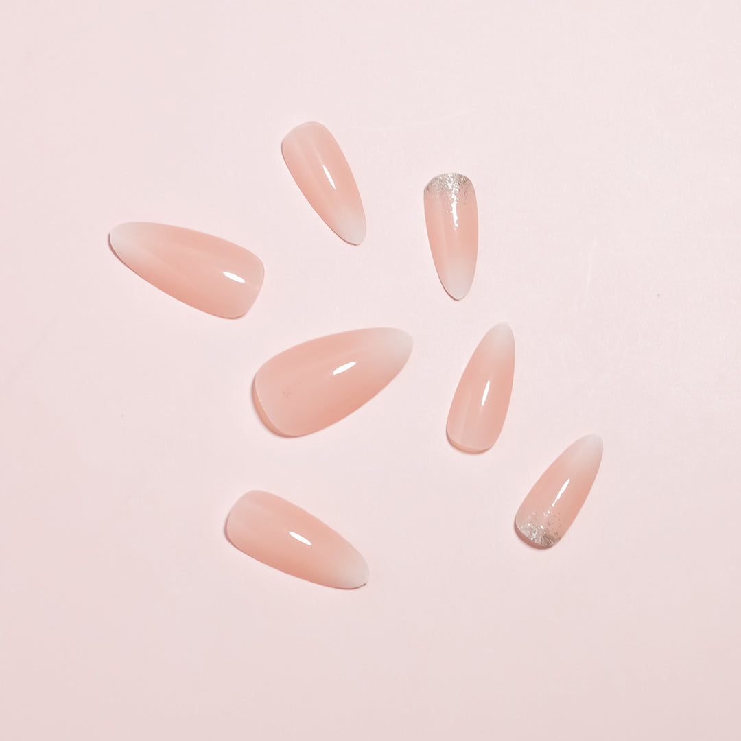 Premium Glossy Almond-Shaped Press-On Nail Tips Set Stornfield