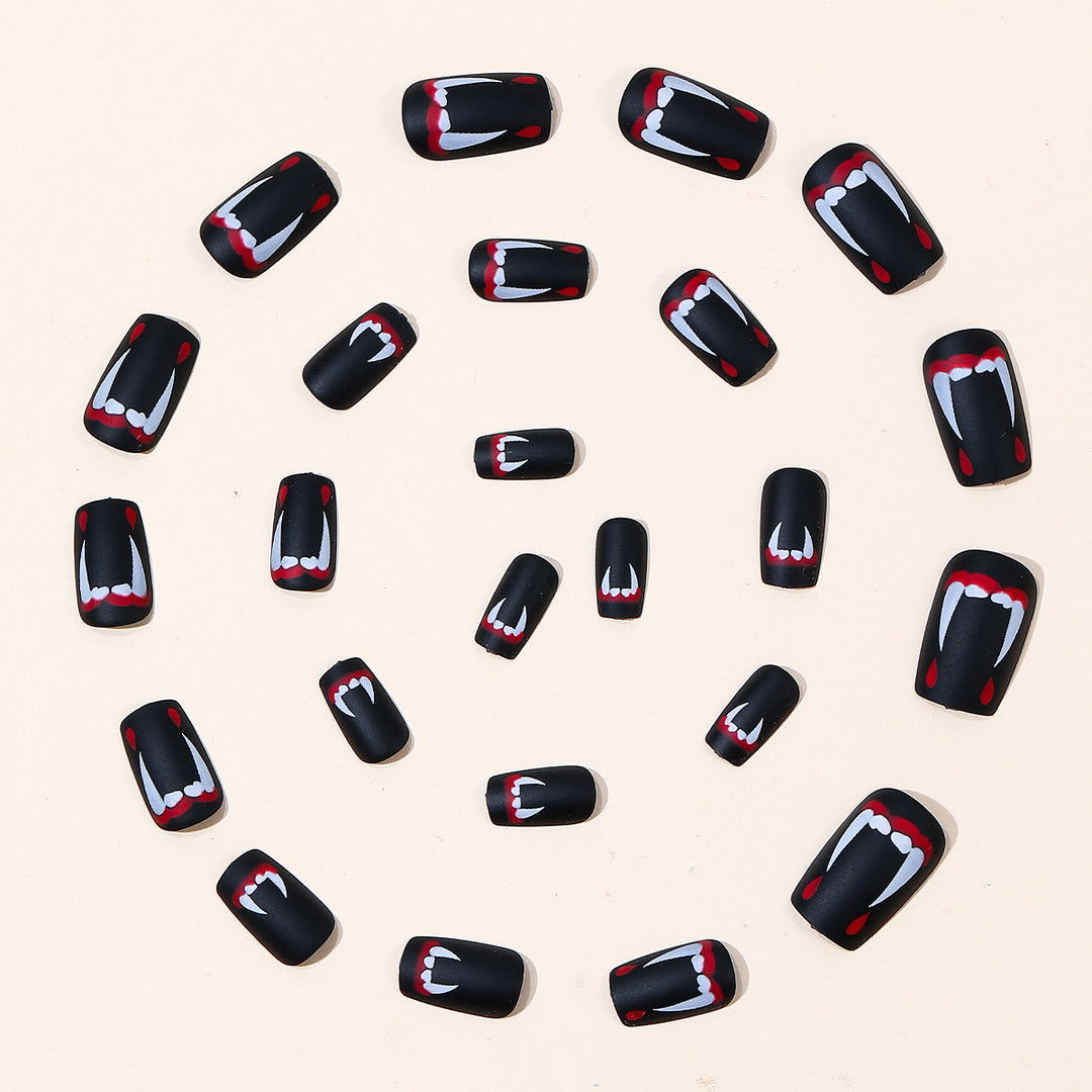 Vampire-Themed Acrylic Nail Art Set Stornfield