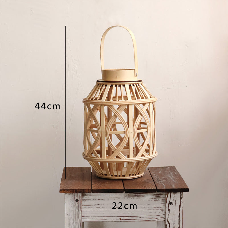Handcrafted lantern made of rattan Stornfield