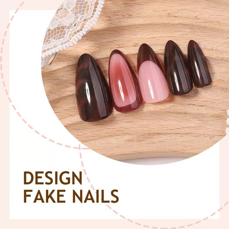 Acrylic nail set with stylish stiletto design and exciting color gradient Stornfield