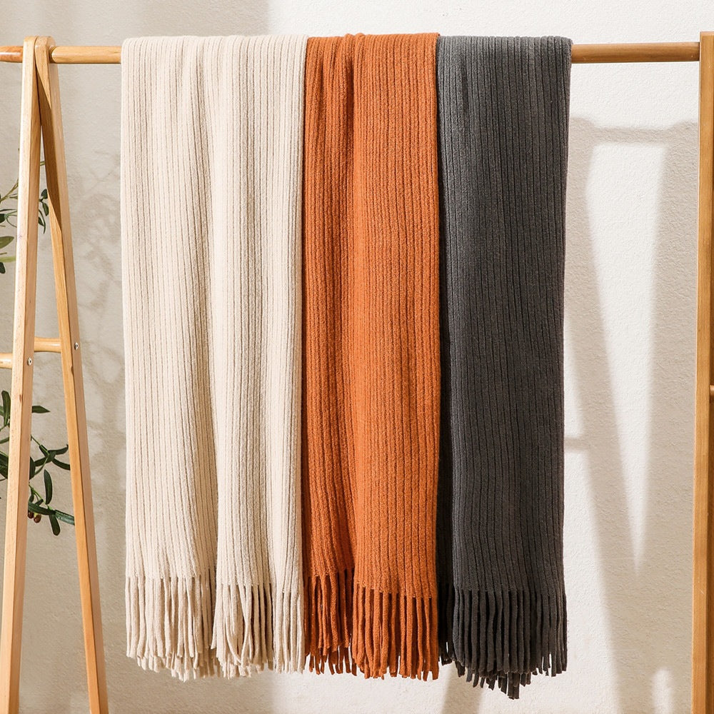 Cozy Knitted Throw Blanket