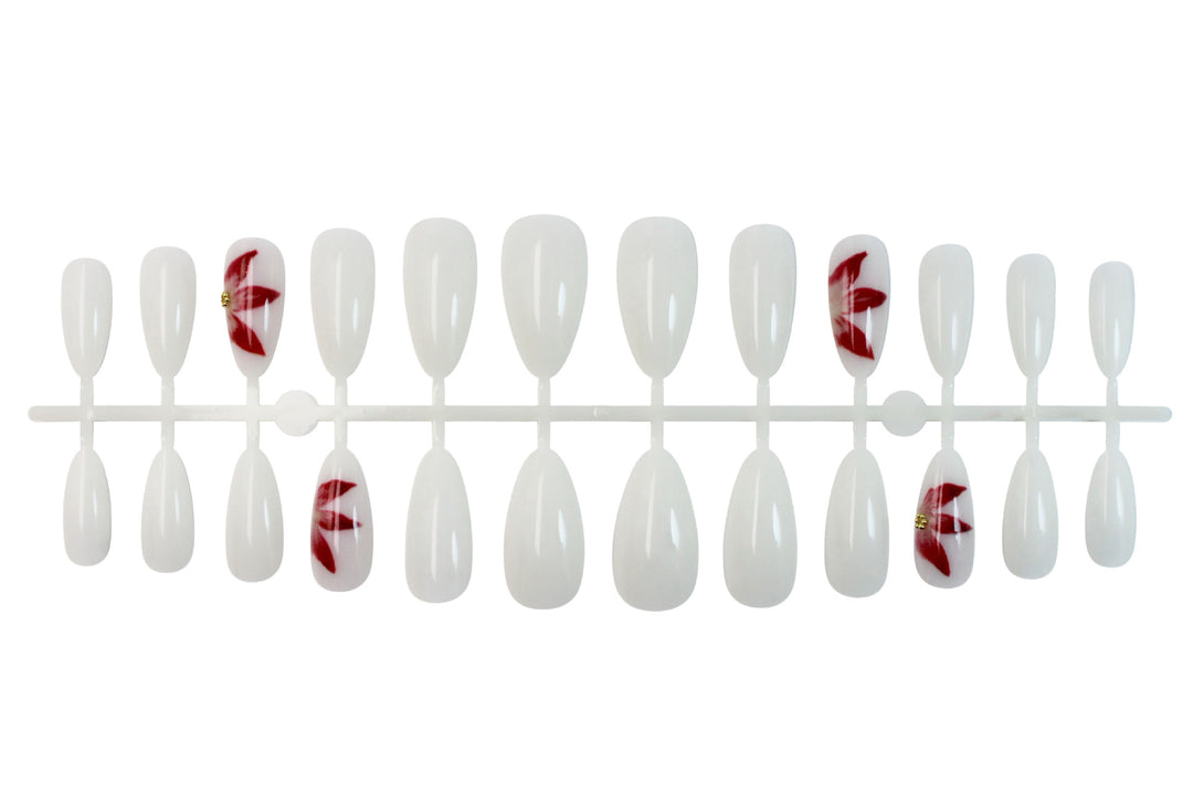 Artificial nail set with elegant flower decorations Stornfield