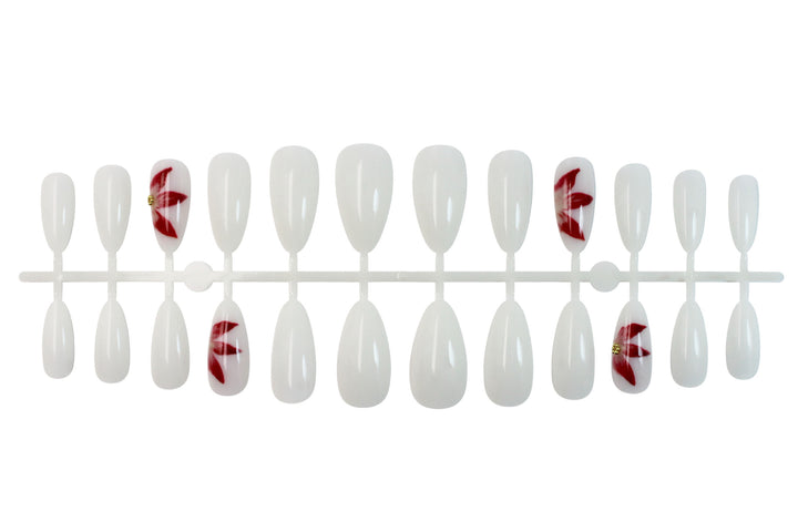 Artificial nail set with elegant flower decorations Stornfield
