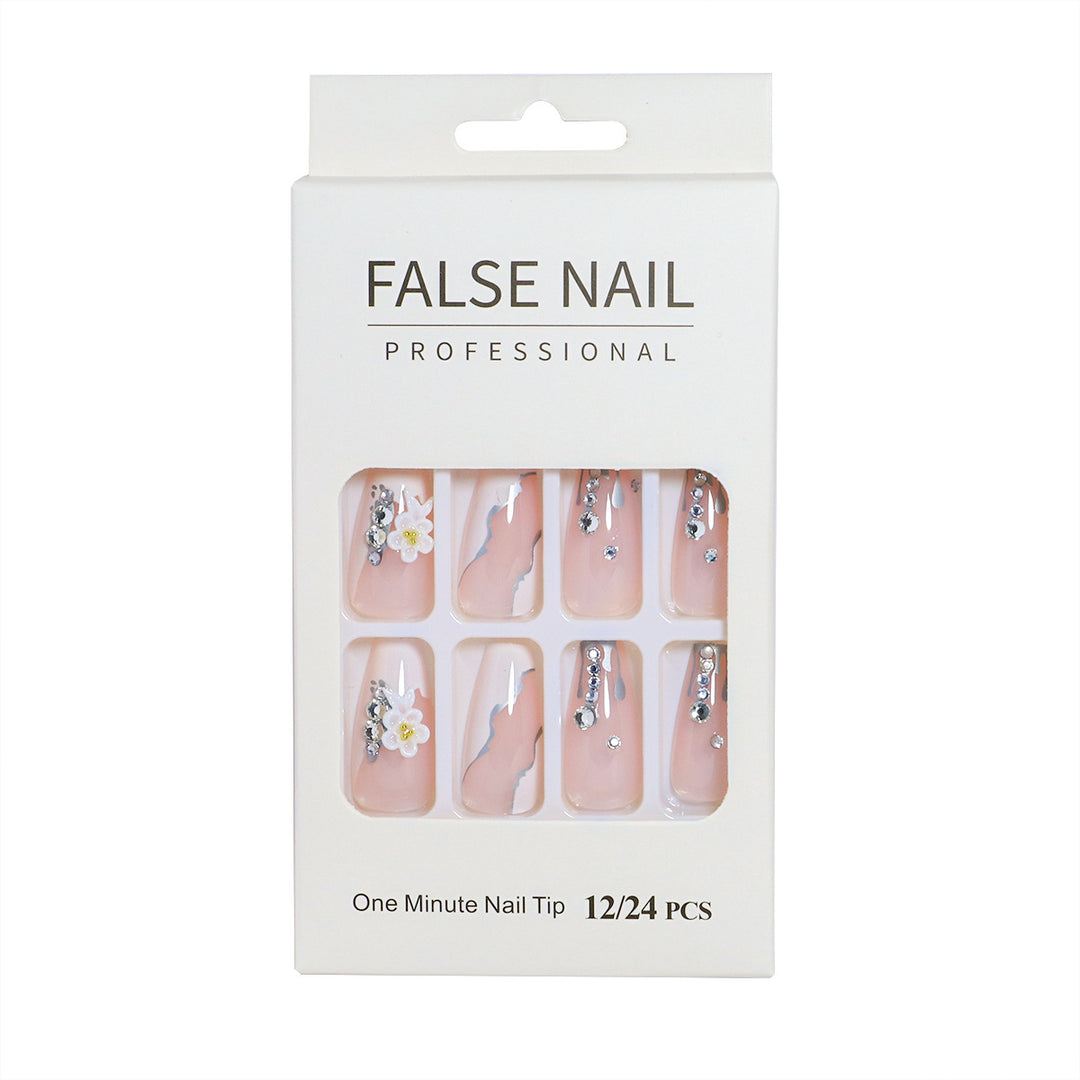 Decorative Press-On Nail Set with 3D Accents Stornfield