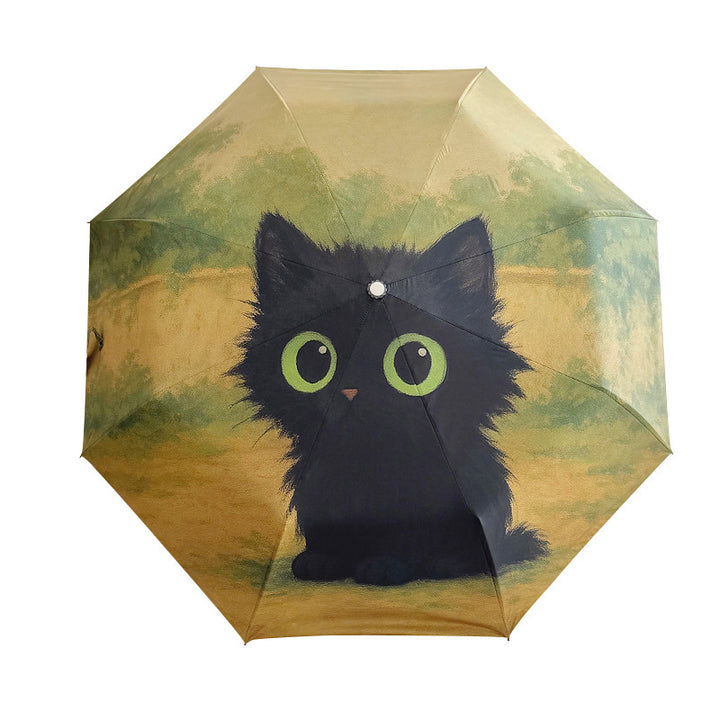 Women's Folding Umbrella with Creative Cat Design Stornfield