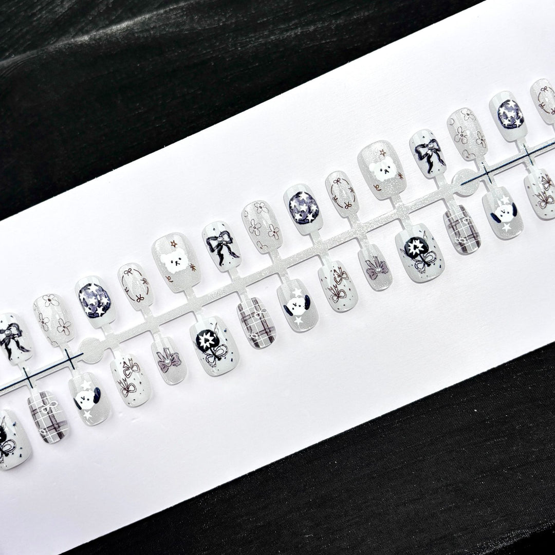 Cute Character-Designed Press-On Nail Art Set