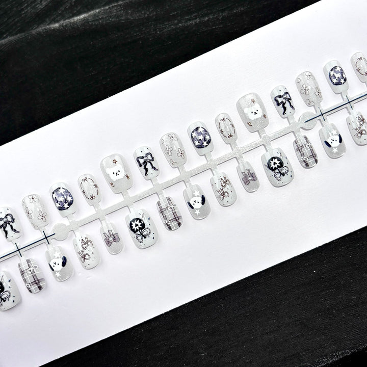 Cute Character-Designed Press-On Nail Art Set