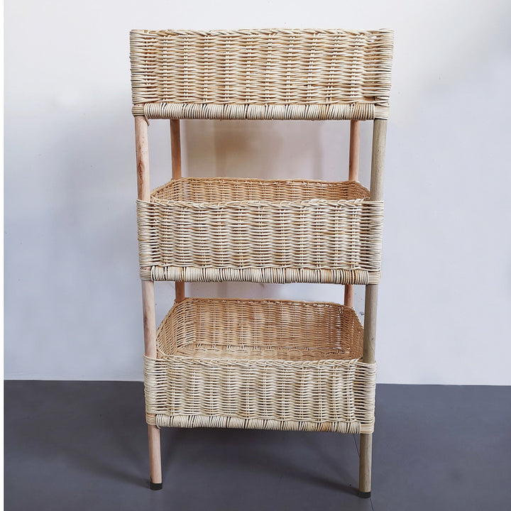 Versatile shelf cart with woven baskets Stornfield