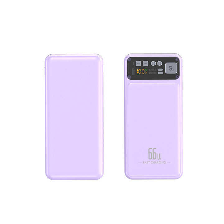 Power bank with integrated cable system and digital charging display Stornfield