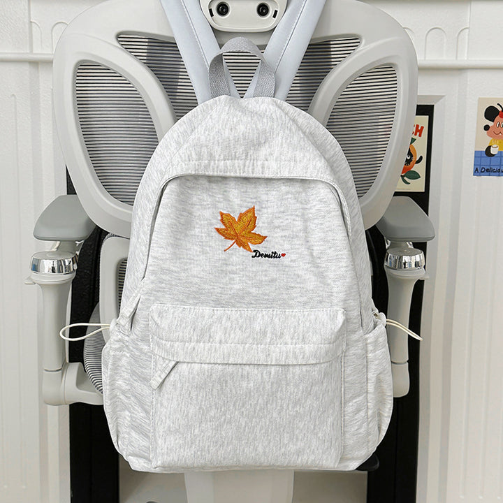 Casual Embroidered Leaf Backpack Stornfield